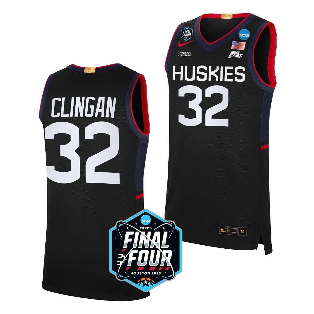 UConn Huskies Donovan Clingan 2023 NCAA Final Four Mens Jersey Black #32