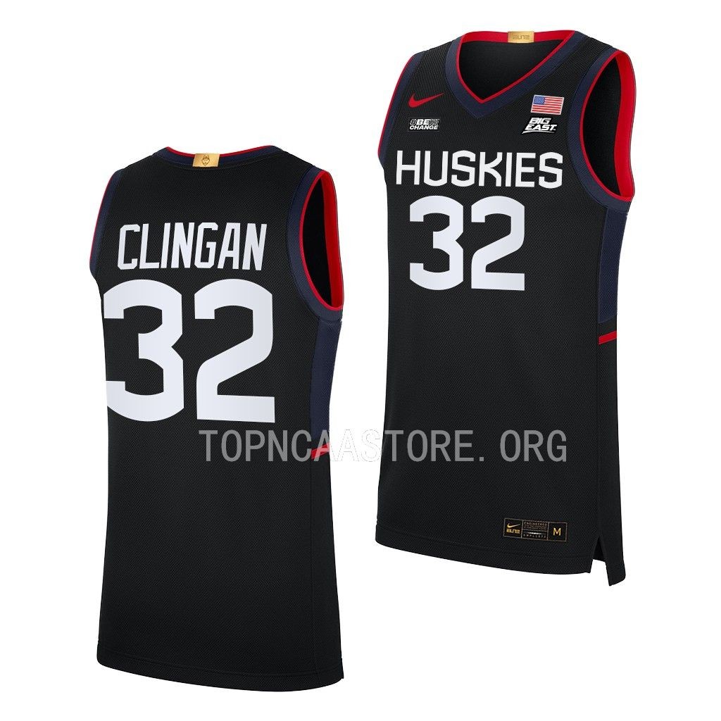 UConn Huskies Donovan Clingan Black #32 Jersey Limited