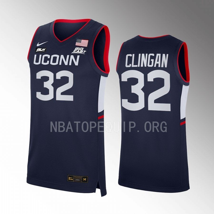 UConn Huskies Donovan Clingan Jersey 2022-23 Away Navy Uniform
