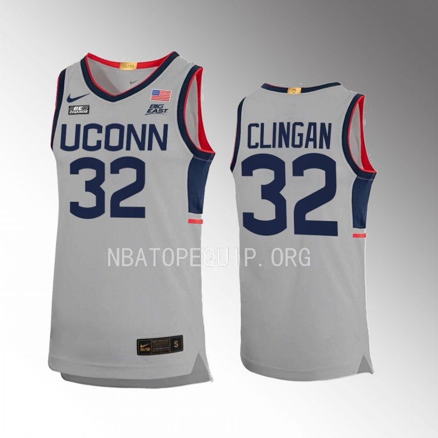 UConn Huskies Donovan Clingan Jersey Alternate Gray Limited Uniform
