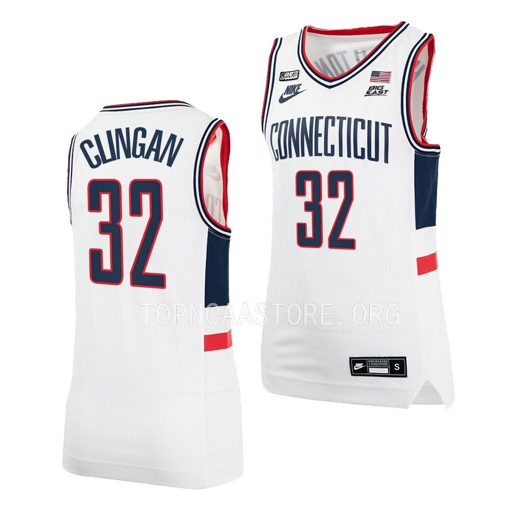 UConn Huskies Donovan Clingan White #32 Jersey 2022-23 College