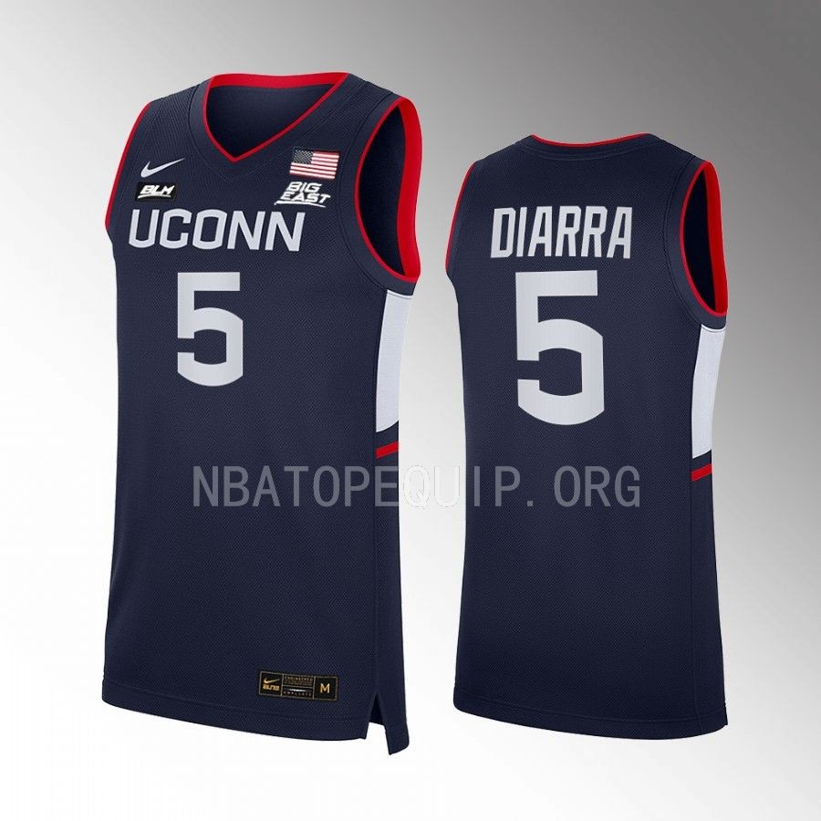 UConn Huskies Hassan Diarra Jersey 2022-23 Away Navy Uniform