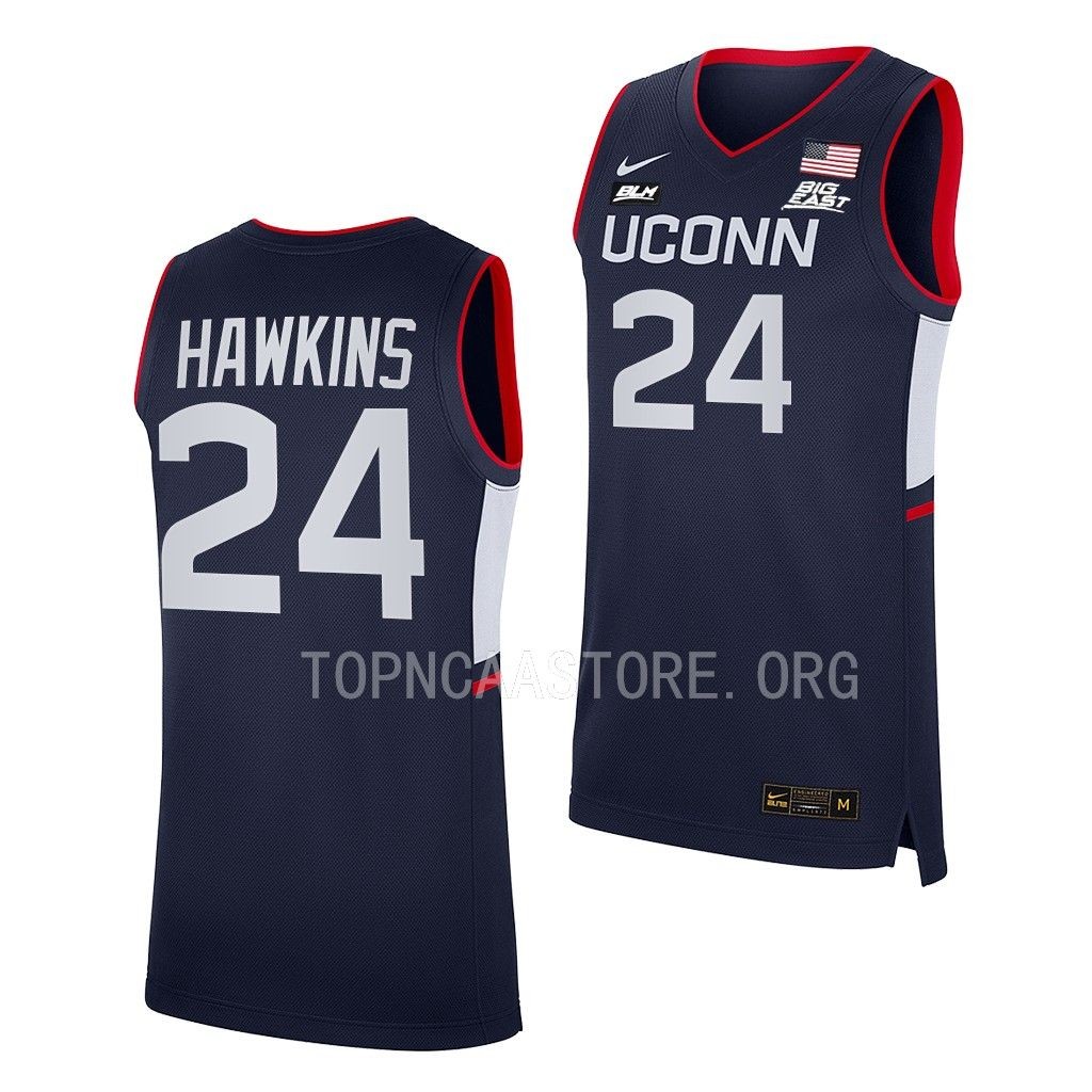 UConn Huskies Jordan Hawkins Away uniform Navy #24 Jersey 2022-23