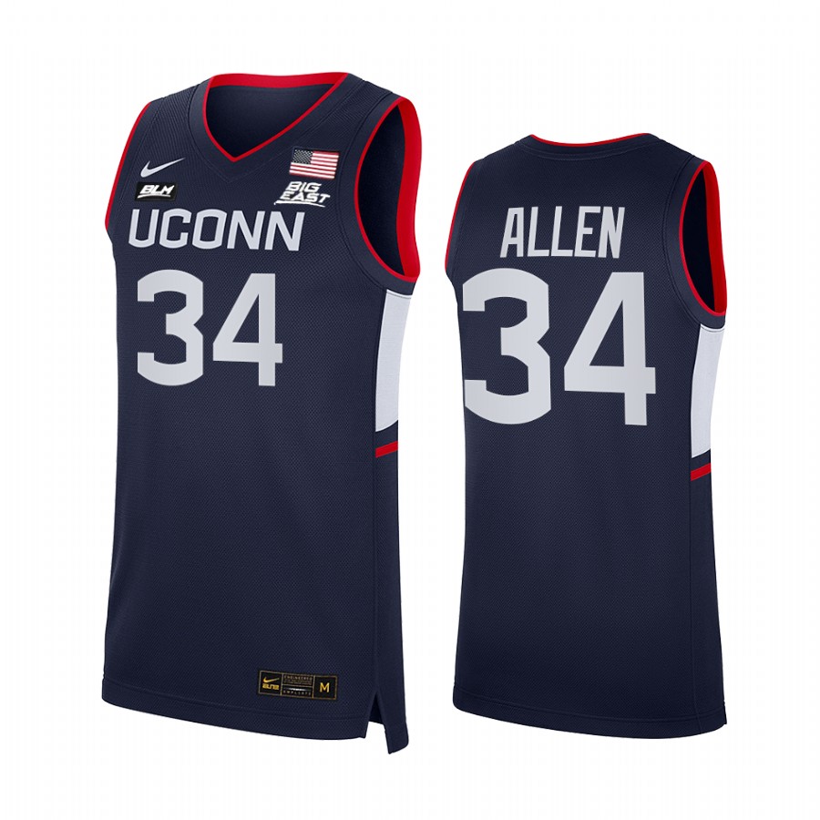 UConn Huskies Ray Allen Jersey 2021-22 College Navy Alumni Uniform