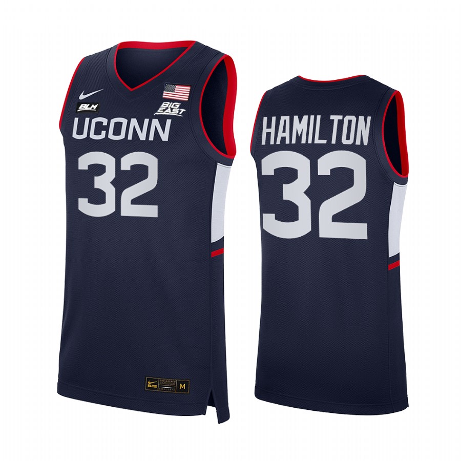 UConn Huskies Richard Hamilton Jersey 2021-22 College Navy Alumni Uniform
