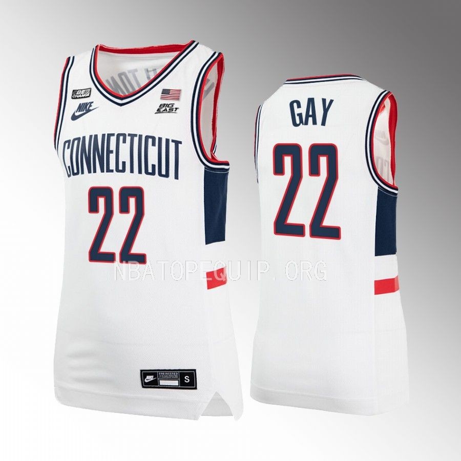 UConn Huskies Rudy Gay Jersey Alumni White Uniform