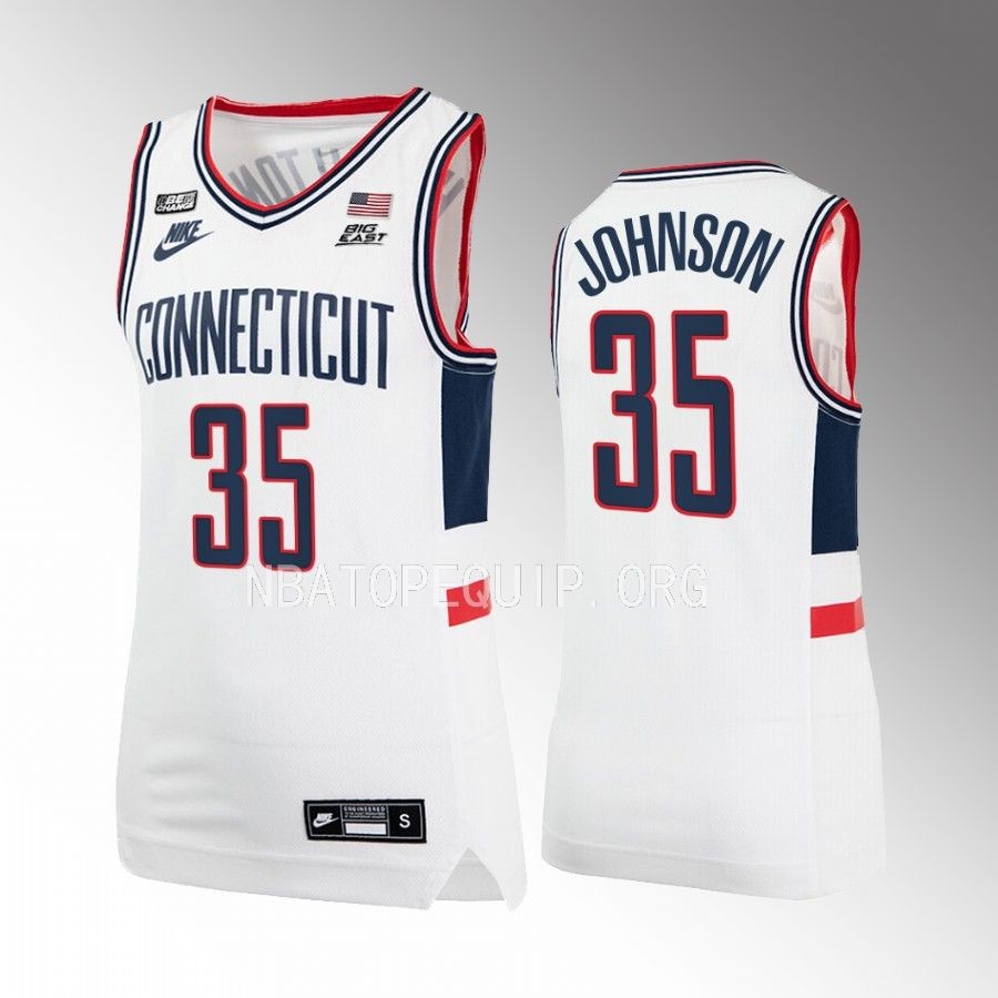 UConn Huskies Samson Johnson Jersey 2022-23 College White Uniform