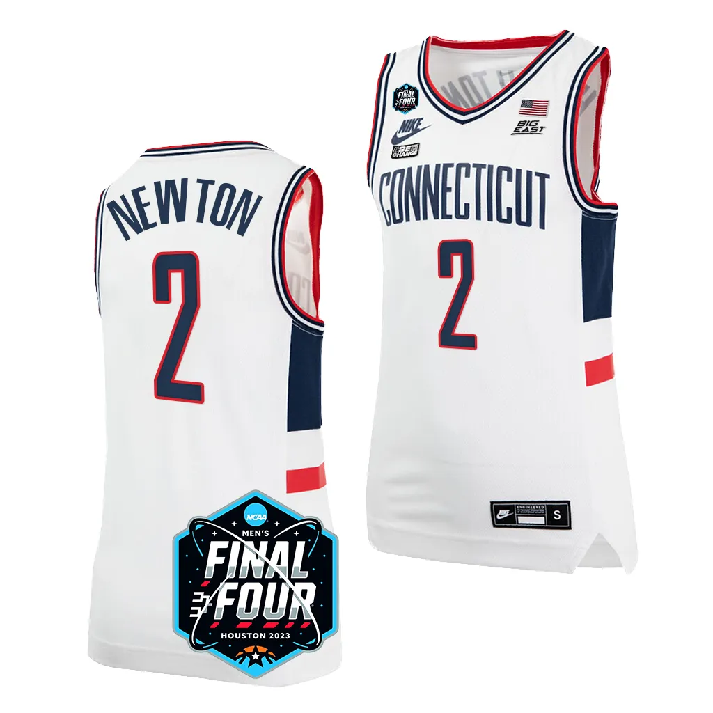 UConn Huskies Tristen Newton 2023 NCAA National Championship March Madness Jersey White #2