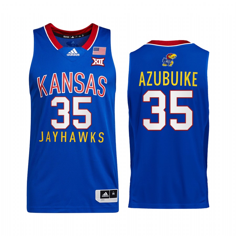 Udoka Azubuike Kansas Jayhawks Royal Jersey College Throwback