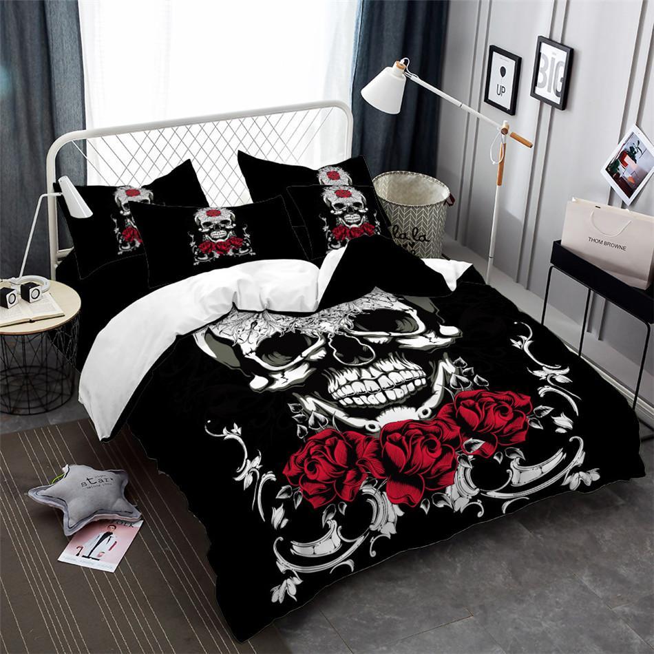 Ugarkull Rose Print King Queen Bed Cover Girlsweet Halloween Gift3D Customized Duvet Cover Bedding Set