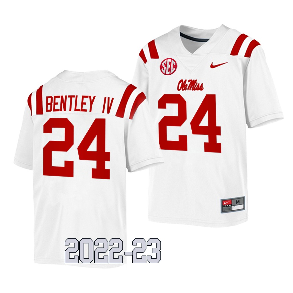 Ulysses Bentley IV Ole Miss Rebels College White Men Game 24 Jersey 2022-23