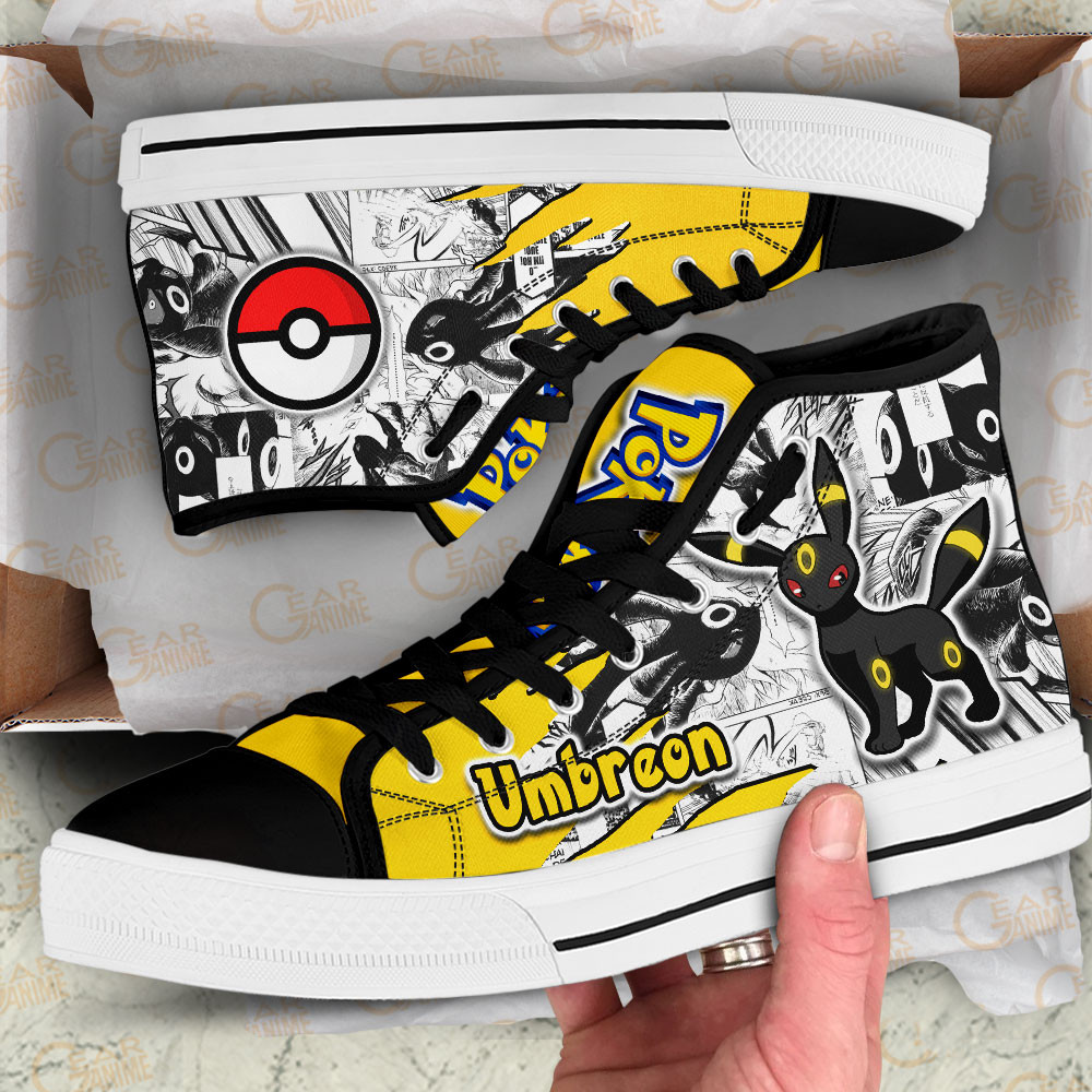Umbreon High Top Shoes Custom Pokemon Anime Sneakers Mix Manga