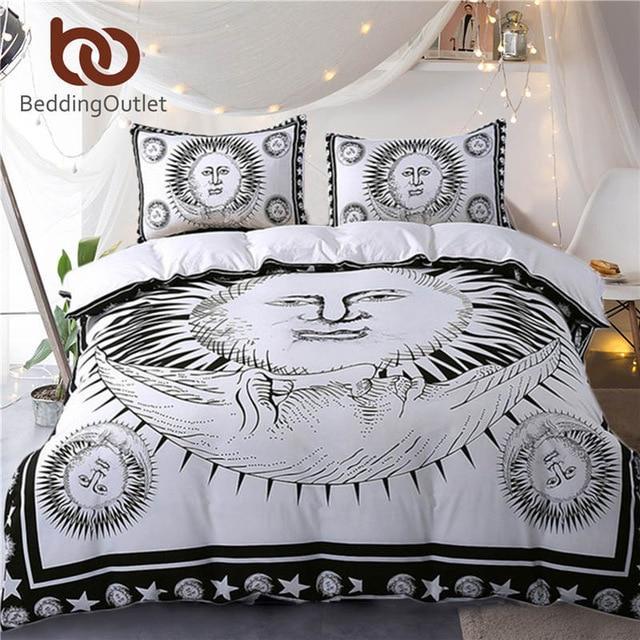 Un God Moon Black And White Bed Cover Drophip Cozy Twin Full Queen King Et Qualified 3D Customized Duvet Cover Bedding Set