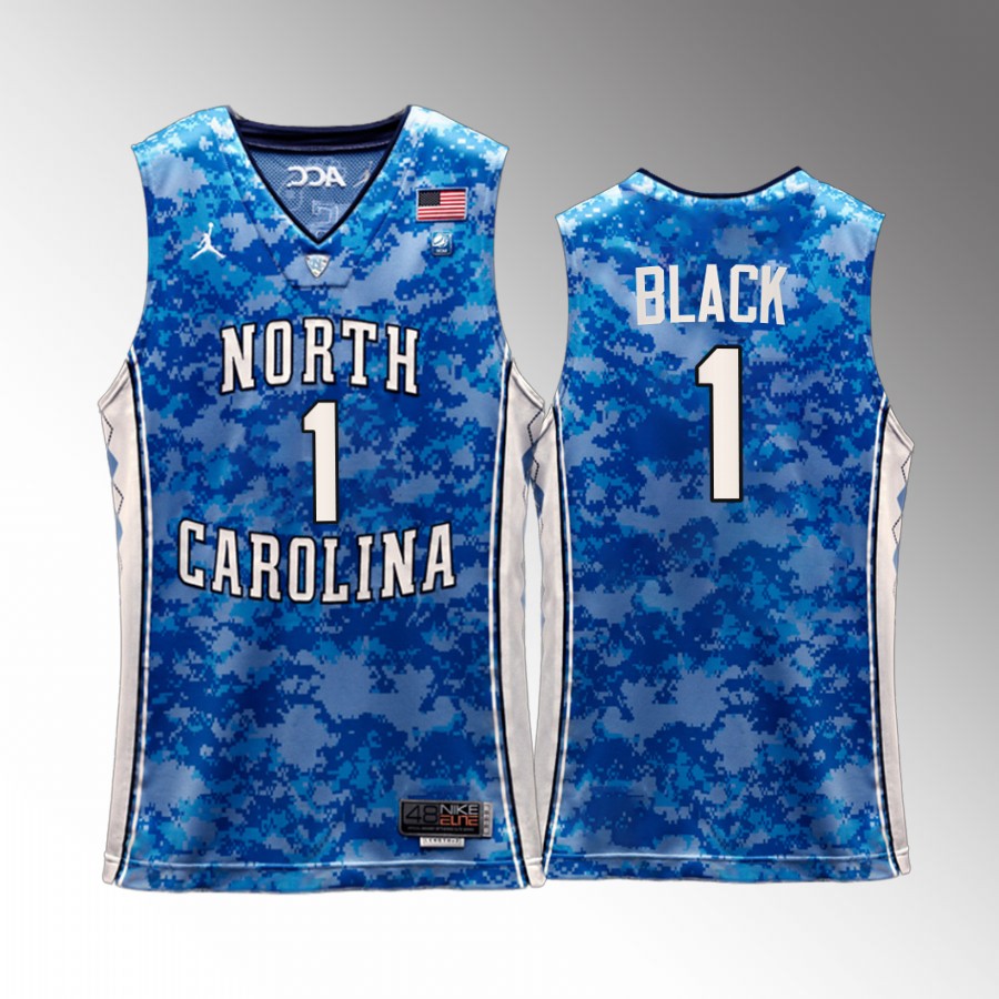 UNC Tar Heels Leaky Black Jersey 2022 Carrier Classic Veterans Day Blue Uniform