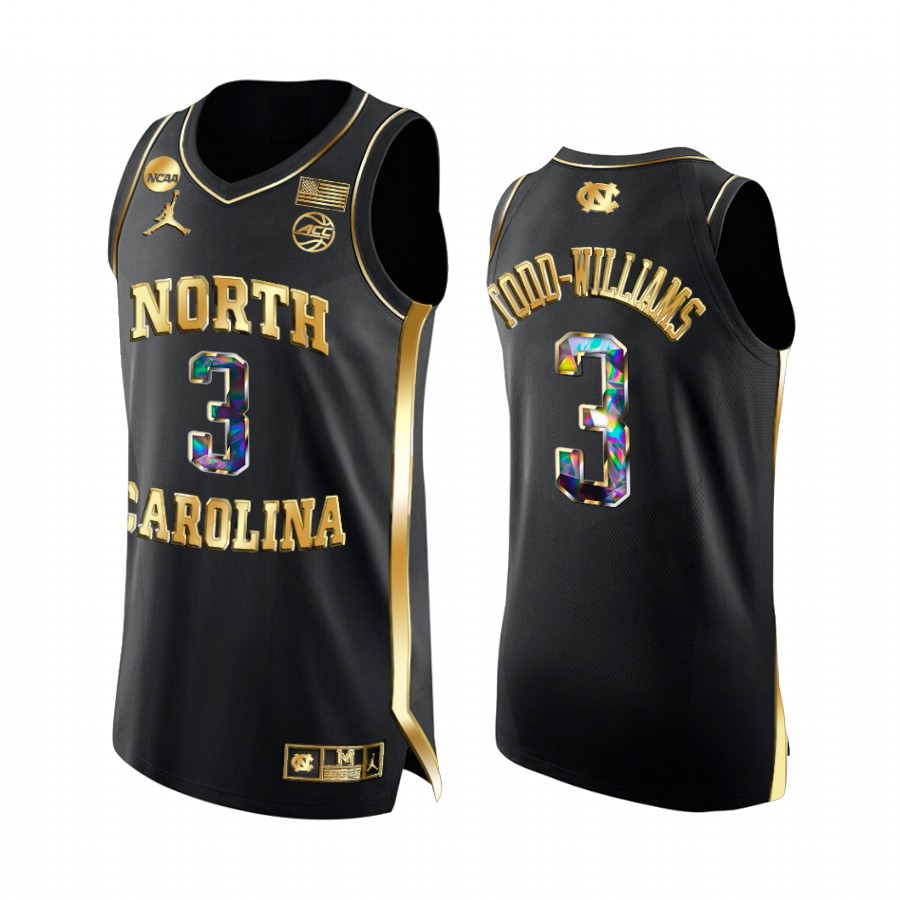 UNC Women's Kennedy Todd-Williams Jersey 2022 NCAA March Madness Black Golden Diamond Edition Uniform