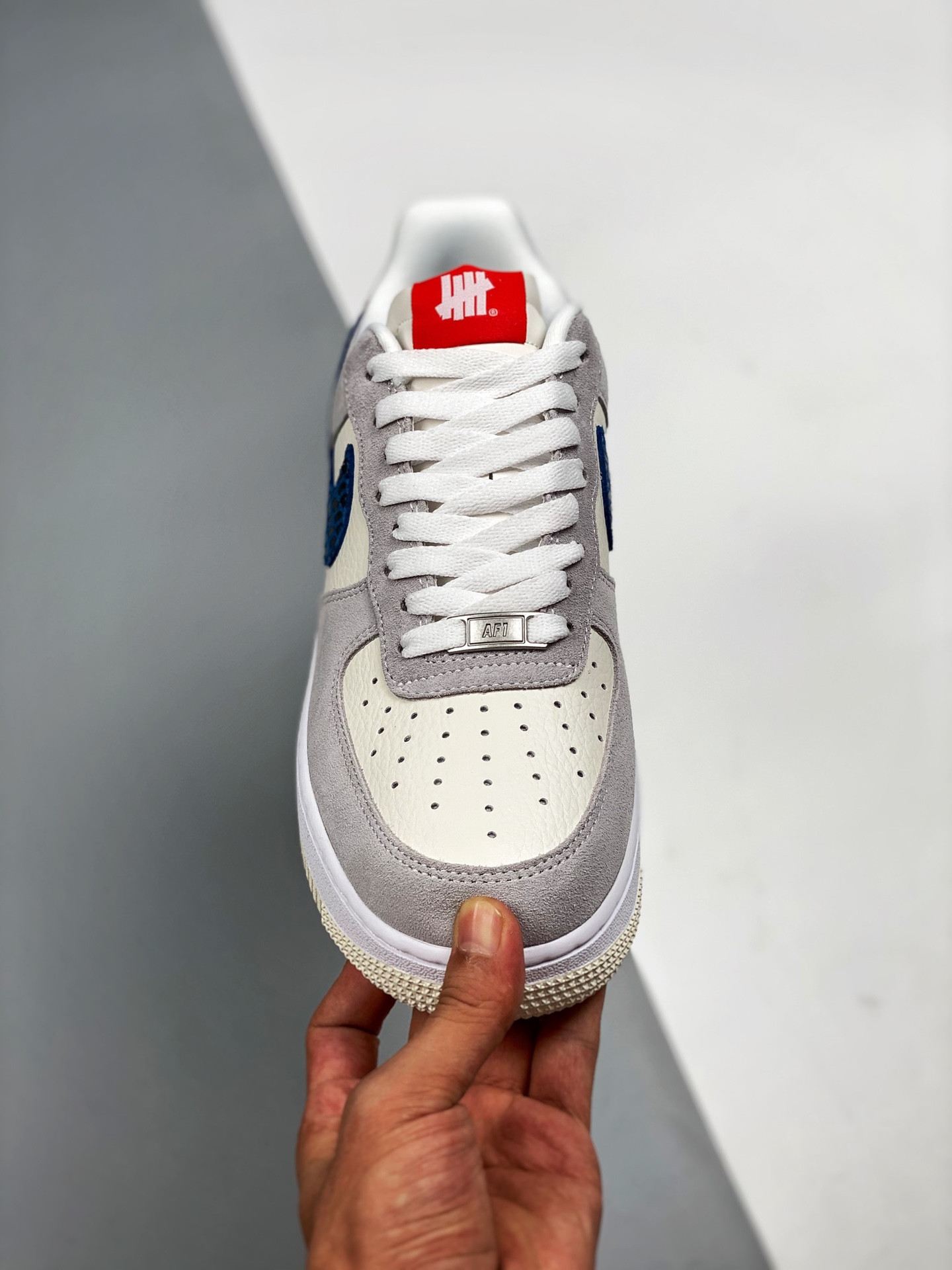 Undefeated x Nike Air Force 1 Low ‘5 On It’ Grey Fog/Imperial Blue For Sale