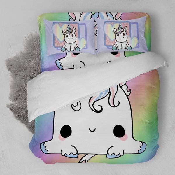 Unicorn Baby Cute 3D Customized Duvet Cover Bedding Set