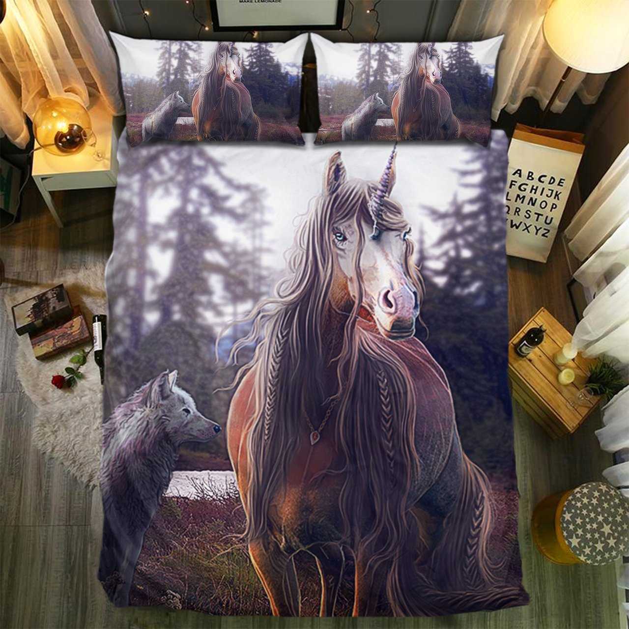 Unicorn Collection 3D Customized Duvet Cover Bedding Set