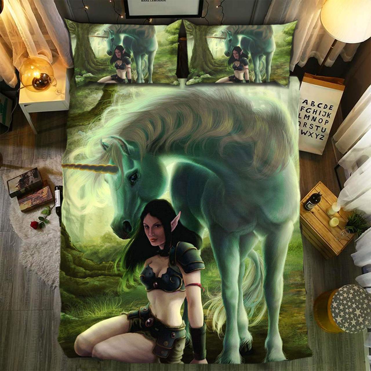Unicorn Colletion 3D Customized Duvet Cover Bedding Set