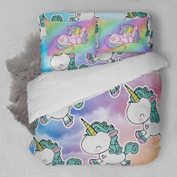 Unicorn Cute 3D Customized Duvet Cover Bedding Set