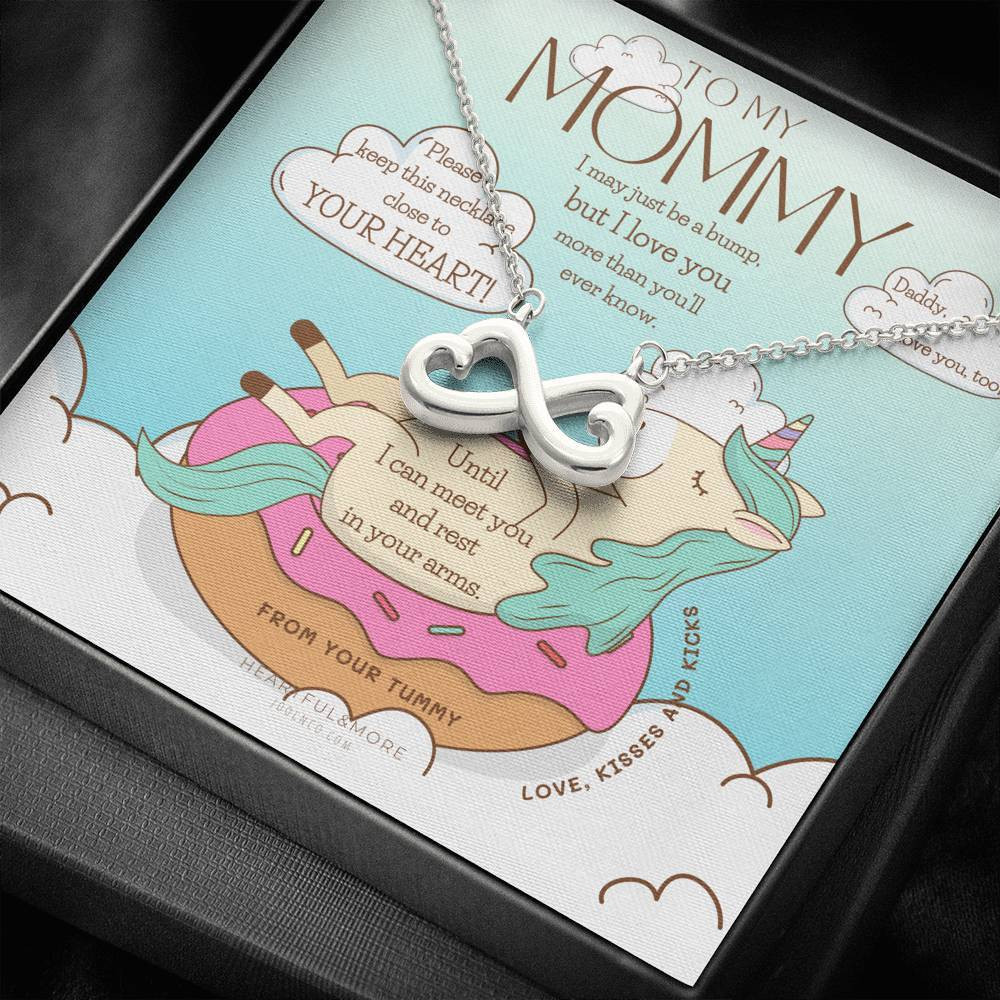 Unicorn Infinity Heart Necklace Gift For Mom Love You More