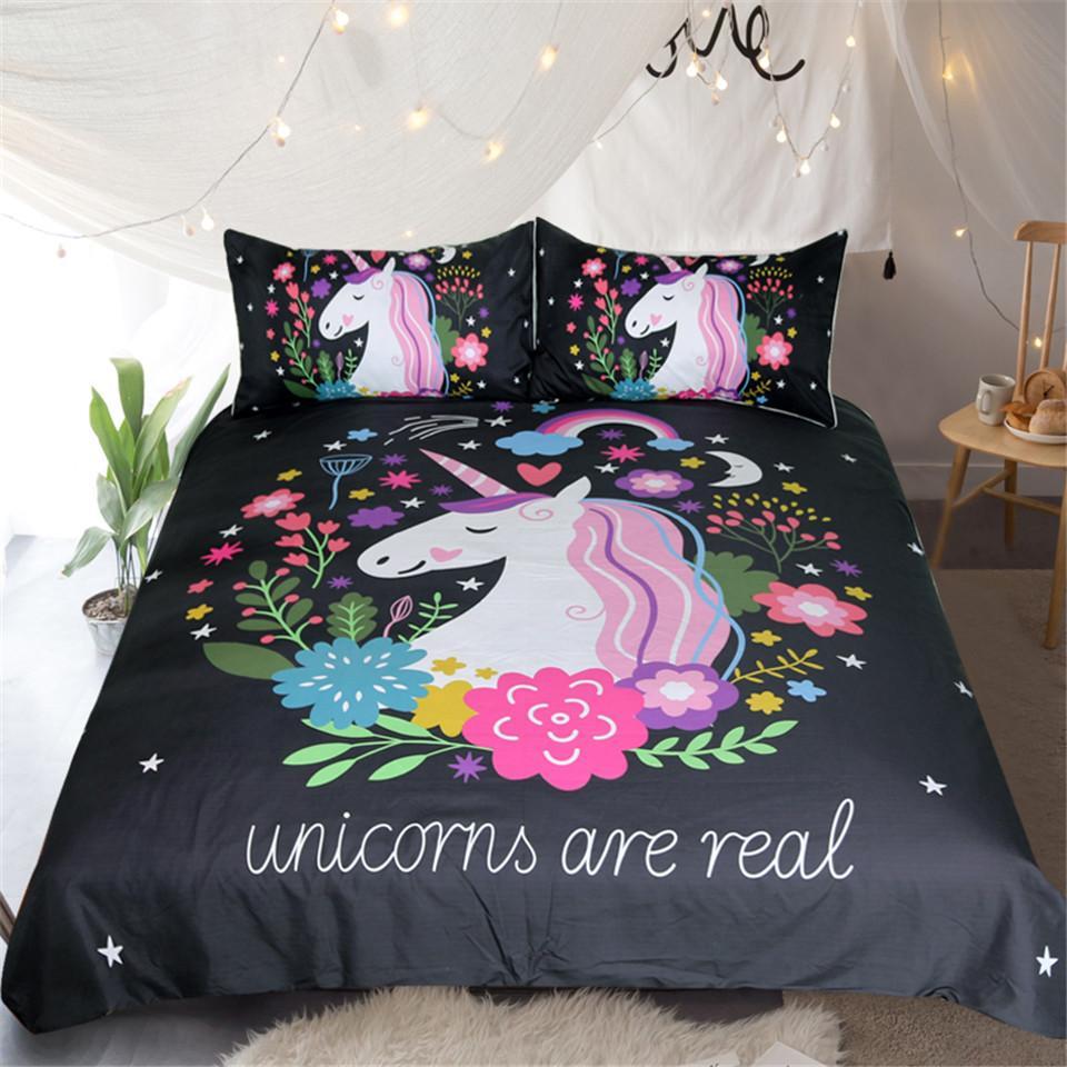 Unicorns Are Real 3D Customized Duvet Cover Bedding Set