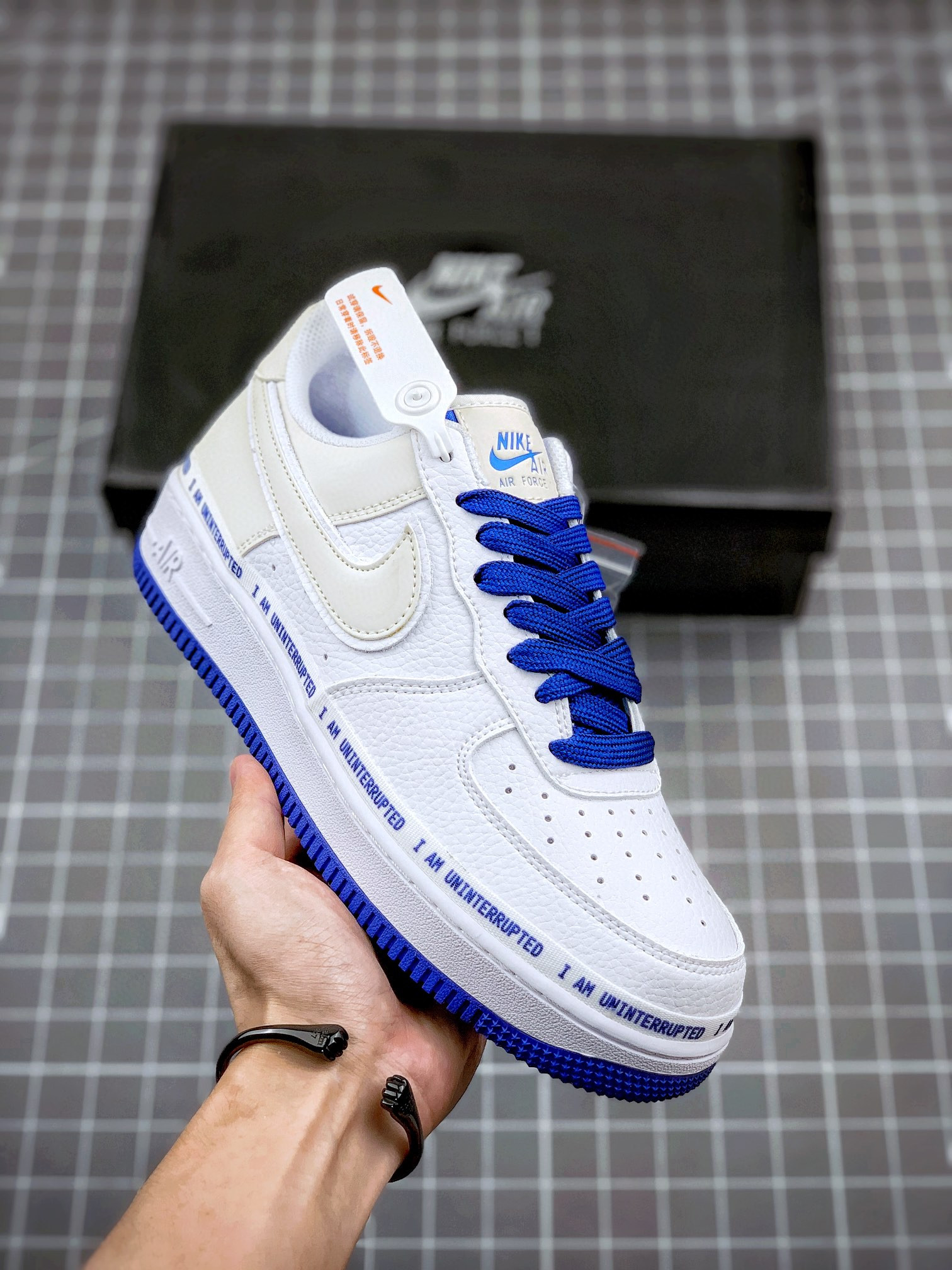 Uninterrupted x Nike Air Force 1 Low White/Lapis Blue For Sale