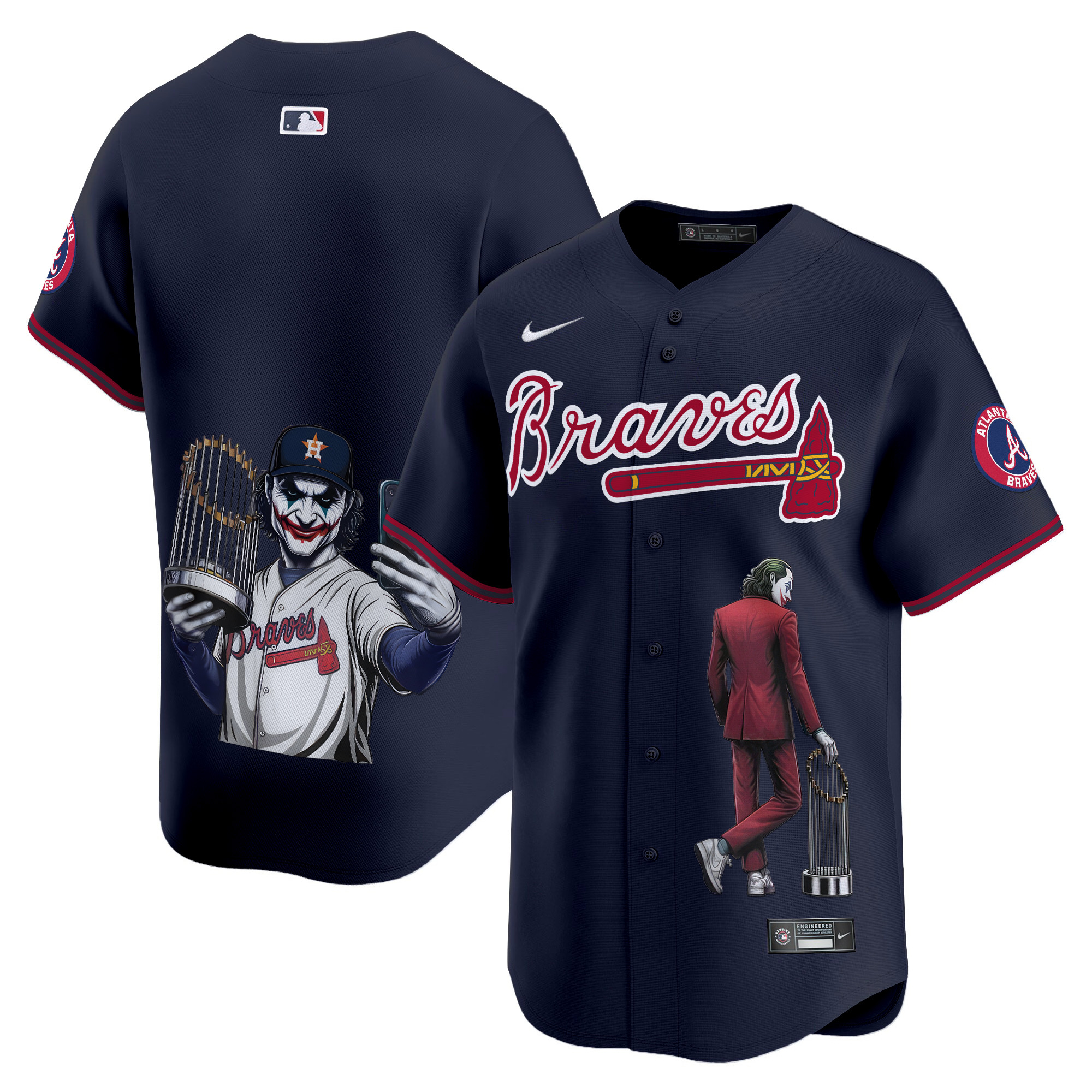 Unisex Atlanta Braves Joker Vapor Premier Limited Navy Jersey - Printed