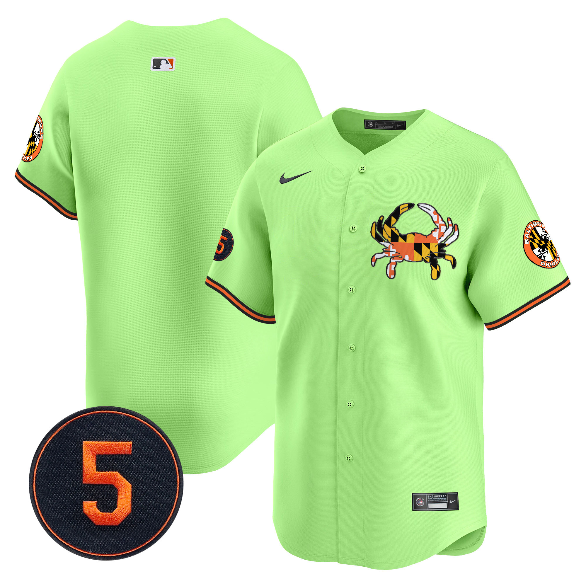 Unisex Baltimore Orioles Robinson Patch Vapor Premier Limited Light Green Jersey V3 - All Stitched