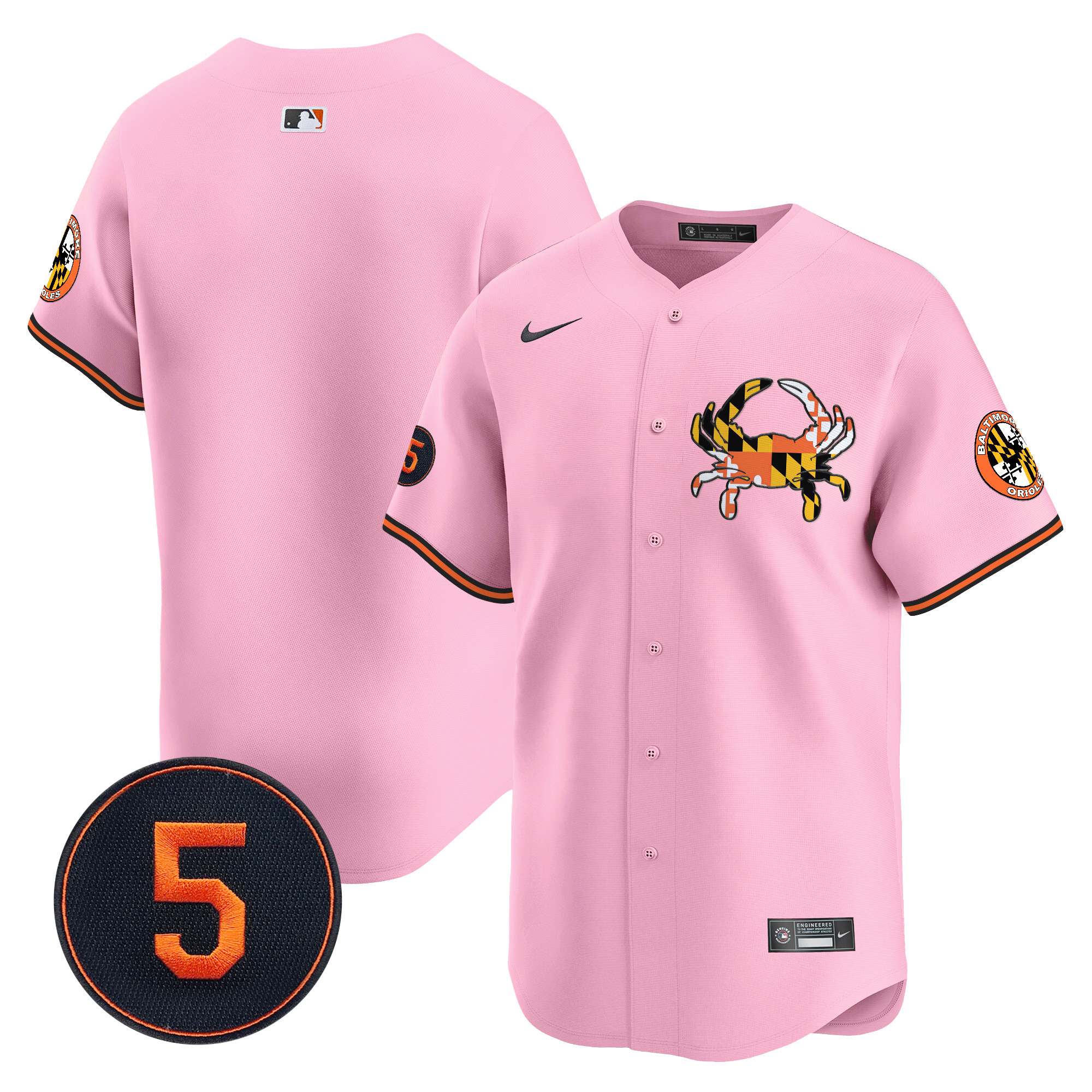 Unisex Baltimore Orioles Robinson Patch Vapor Premier Limited Light Pink Jersey V3 - All Stitched