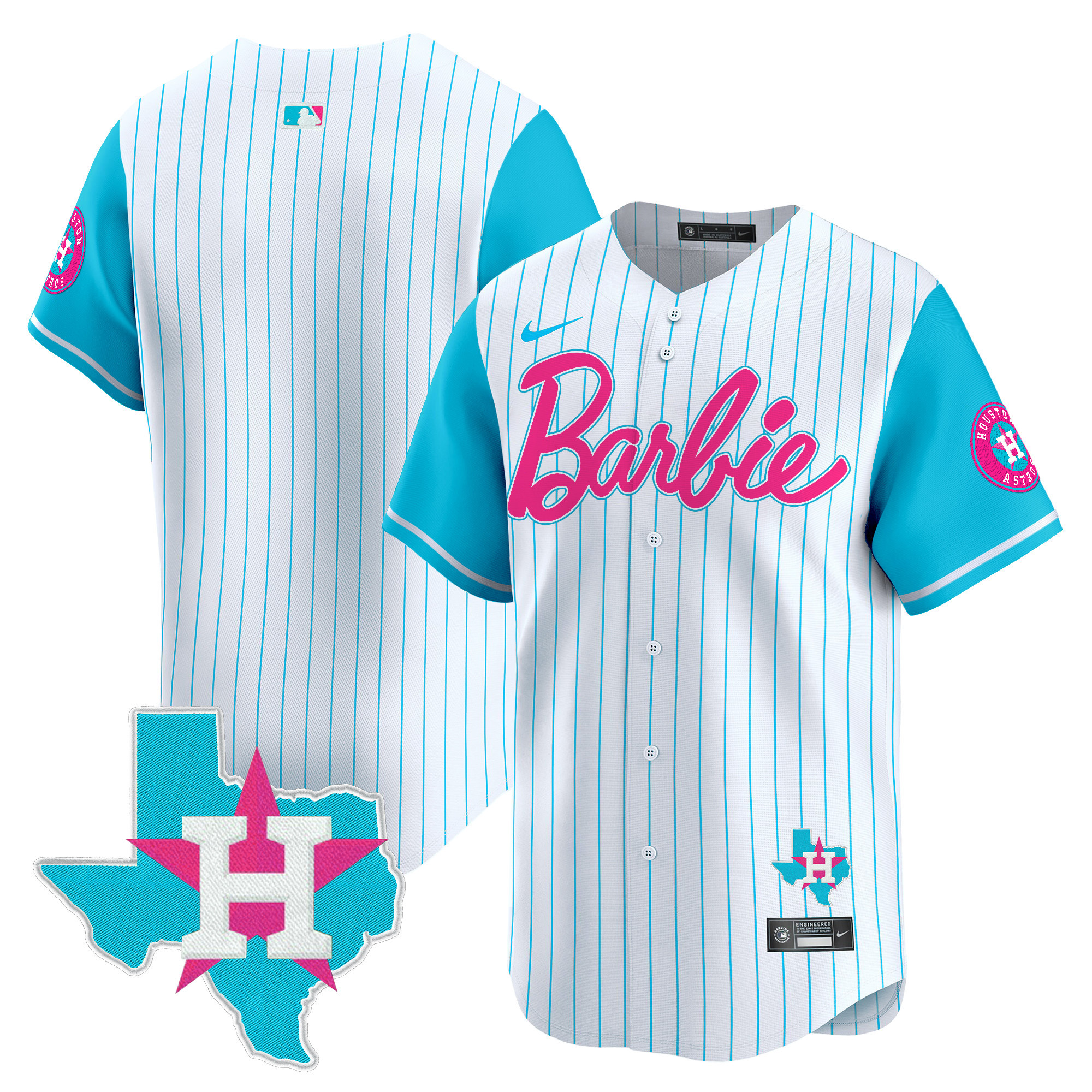 Unisex Houston Astros Barbie Vapor Premier Limited Pinstripe Jersey - All Stitched