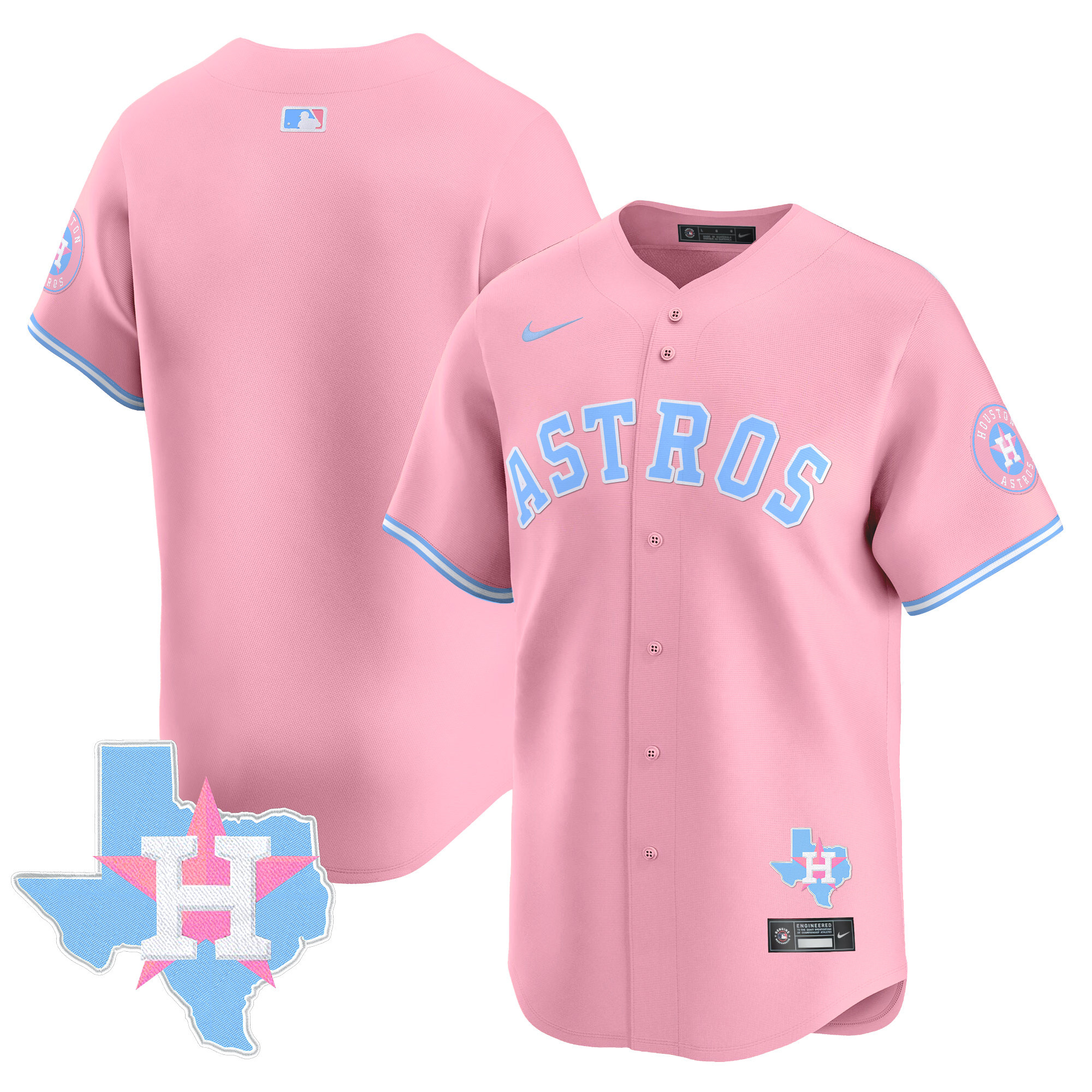 Unisex Houston Astros Bubblegum Pink Vapor Premier Limited Pink Jersey - All Stitched