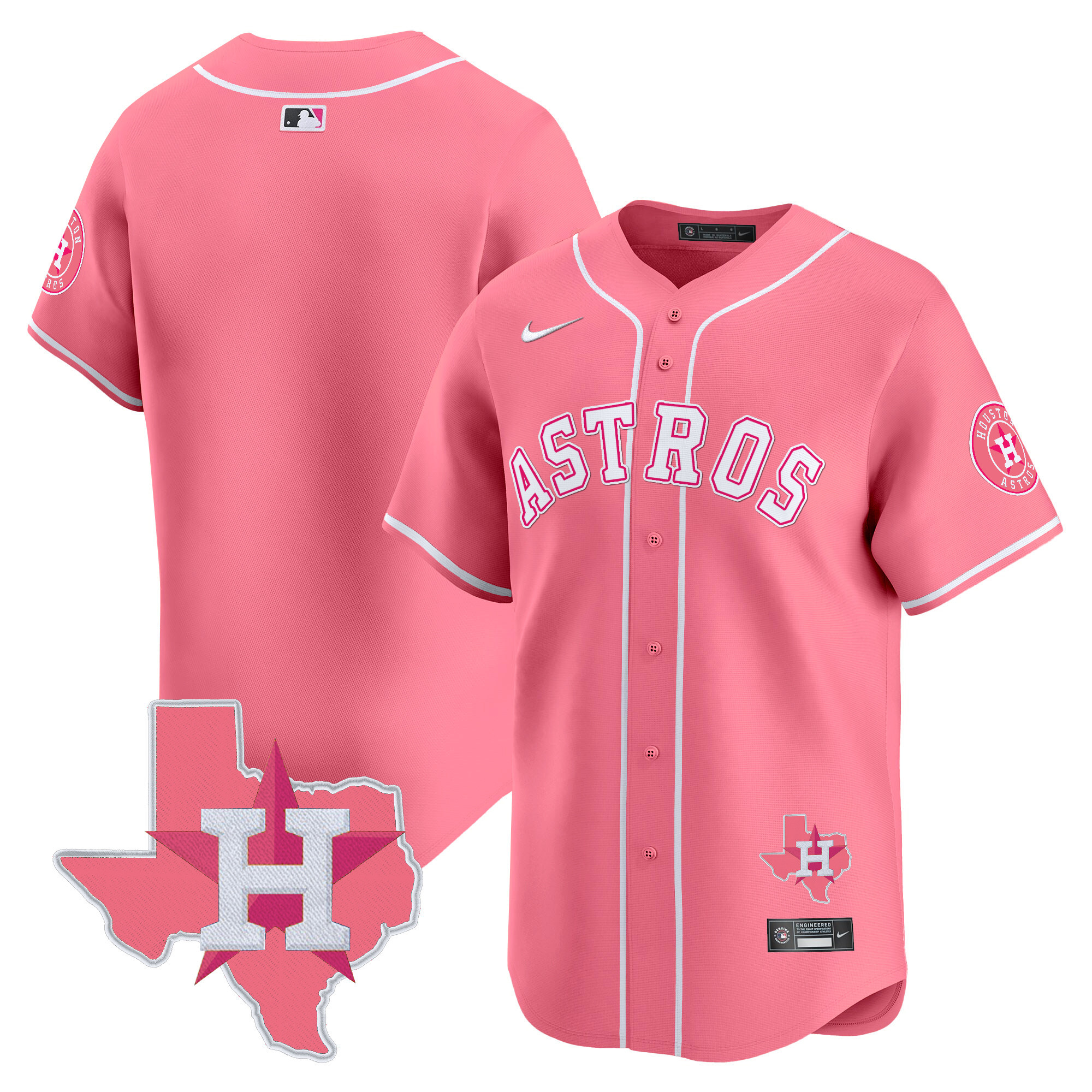 Unisex Houston Astros Bubblegum Pink Vapor Premier Limited Pink Jersey V2 - All Stitched
