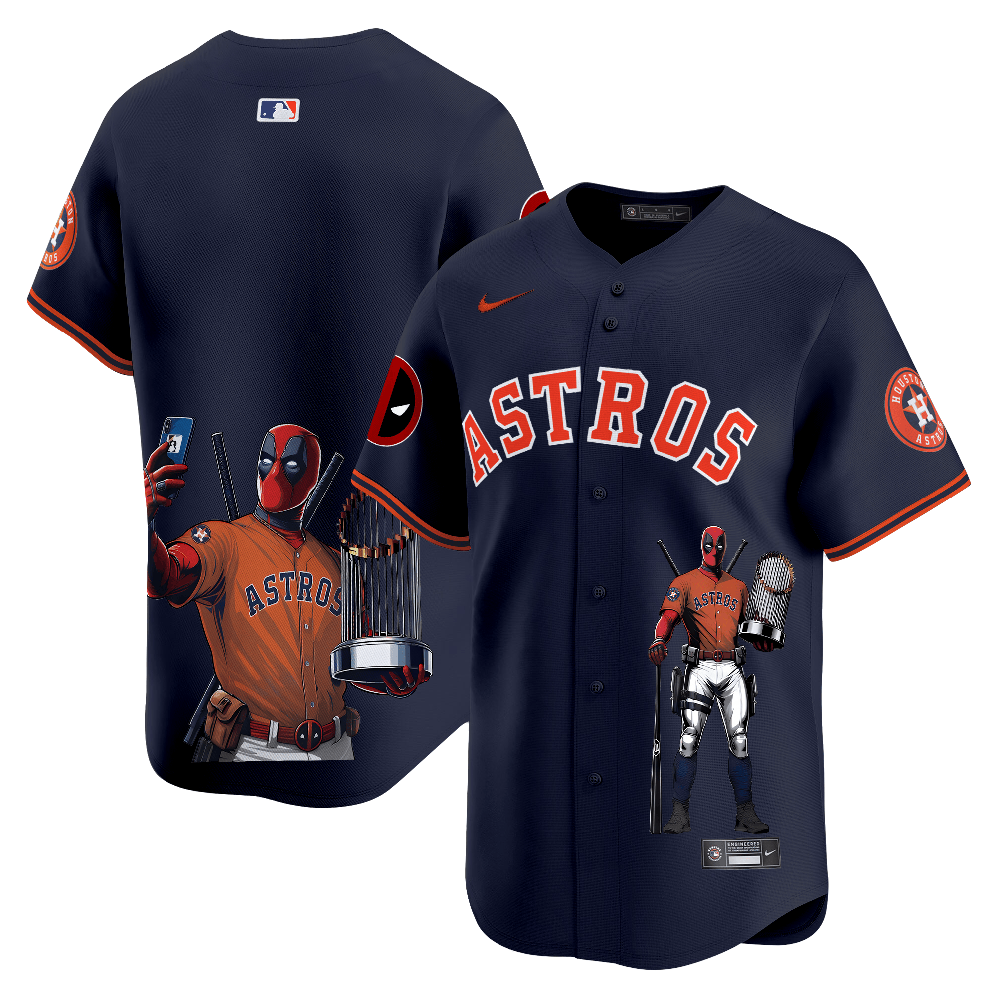 Unisex Houston Astros Deadpool Vapor Premier Limited Navy Jersey - Printed