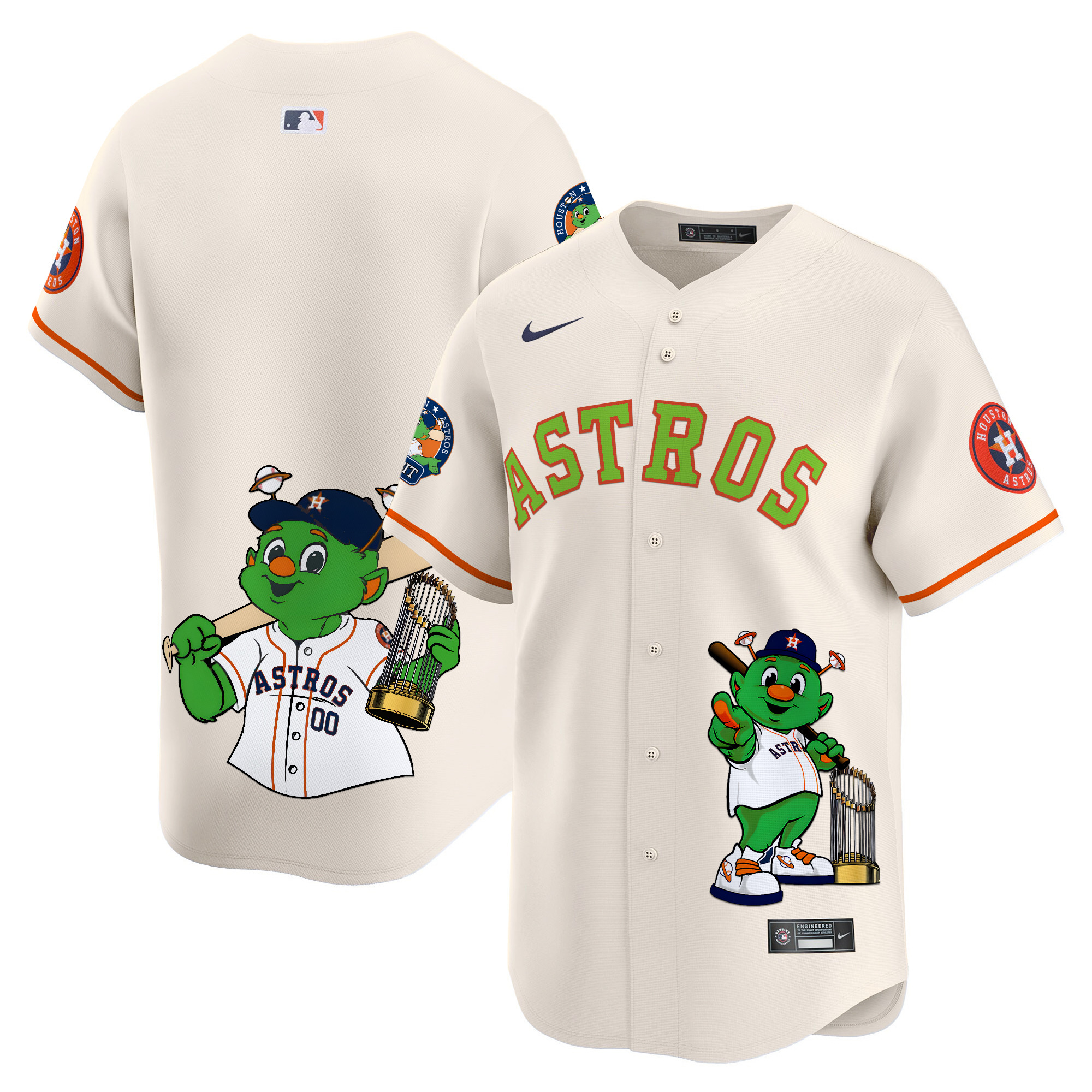 Unisex Houston Astros Orbit Vapor Premier Limited Cream Jersey - Printed