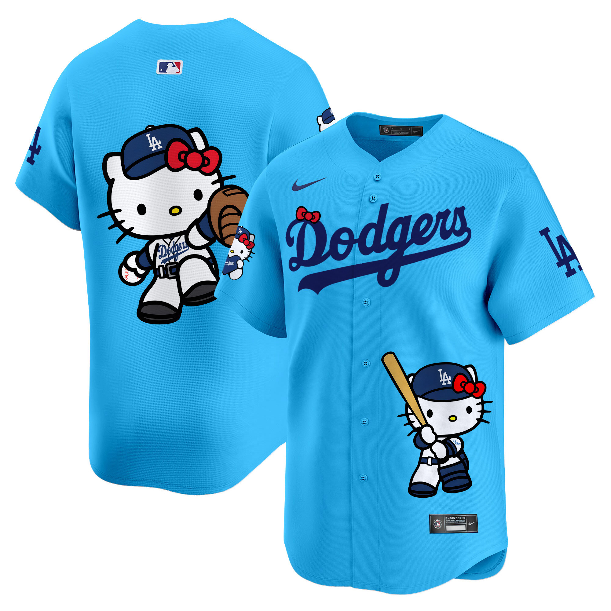Unisex Los Angeles Dodgers Hello Kitty Vapor Premier Limited Light Blue Jersey - Printed