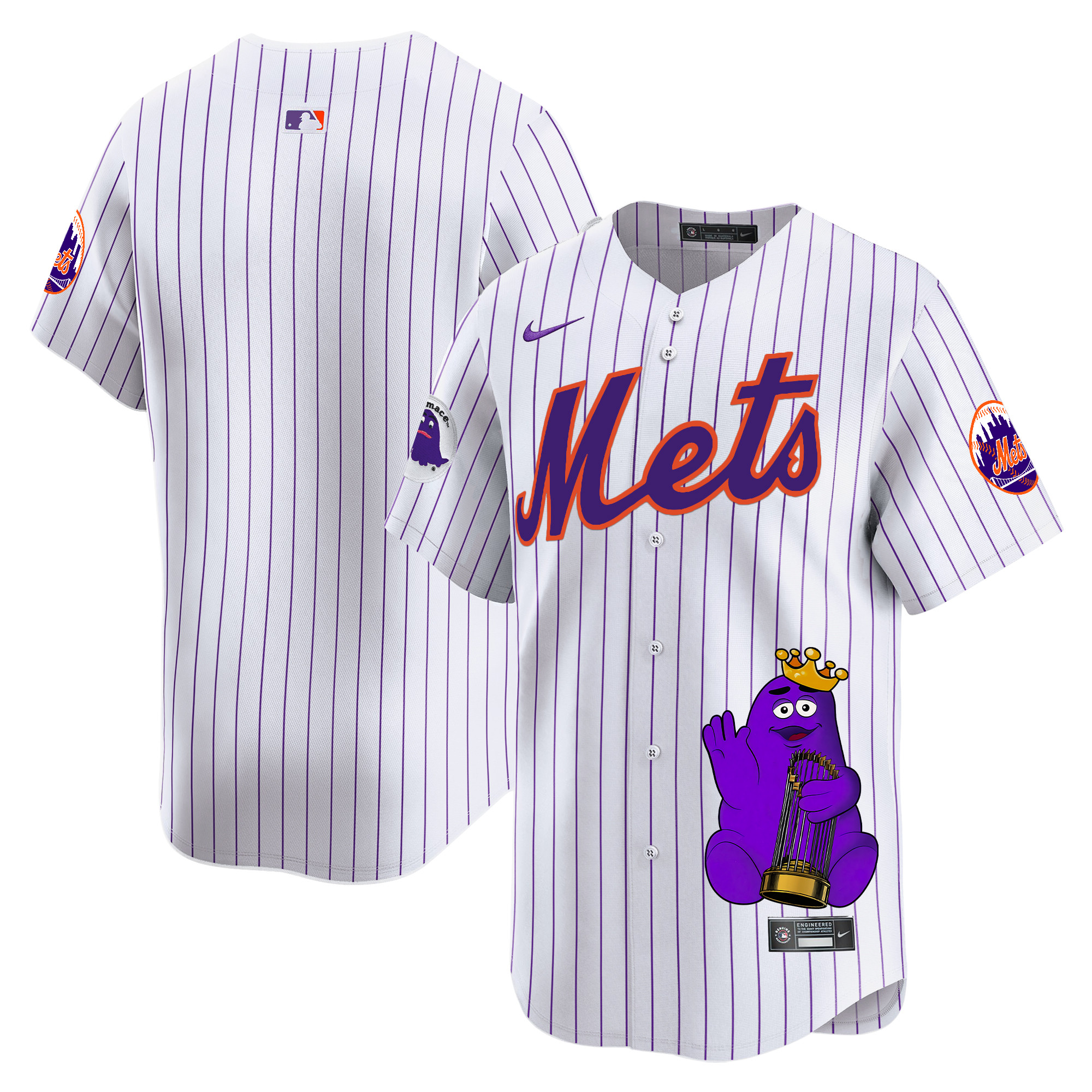 Unisex New York Mets Grimace Vapor Premier Limited Pinstripe Jersey - Printed