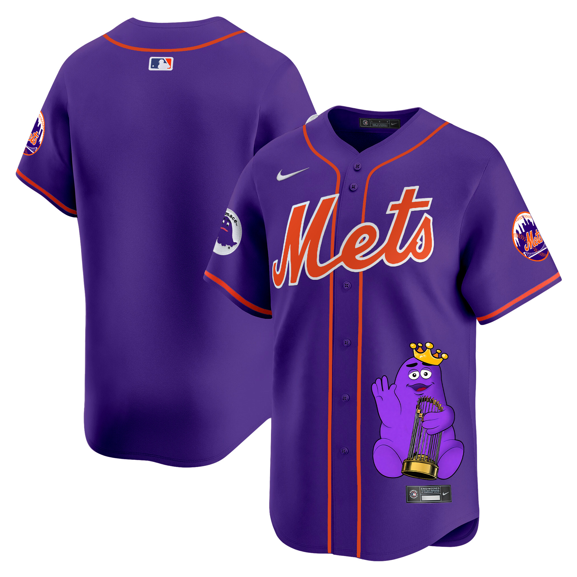 Unisex New York Mets Grimace Vapor Premier Limited Purple Jersey - Printed
