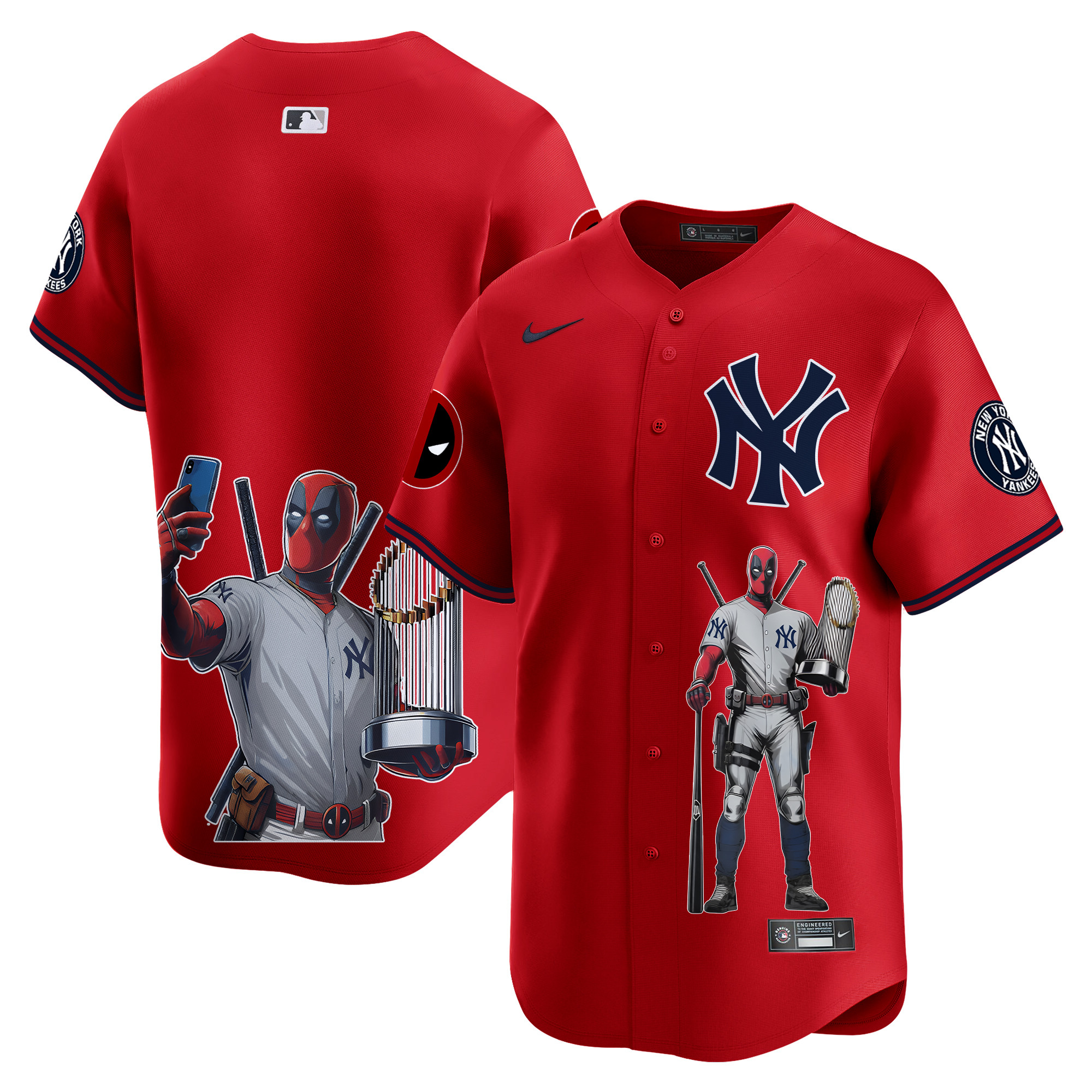 Unisex New York Yankees Deadpool Premier Limited Red Jersey - Printed