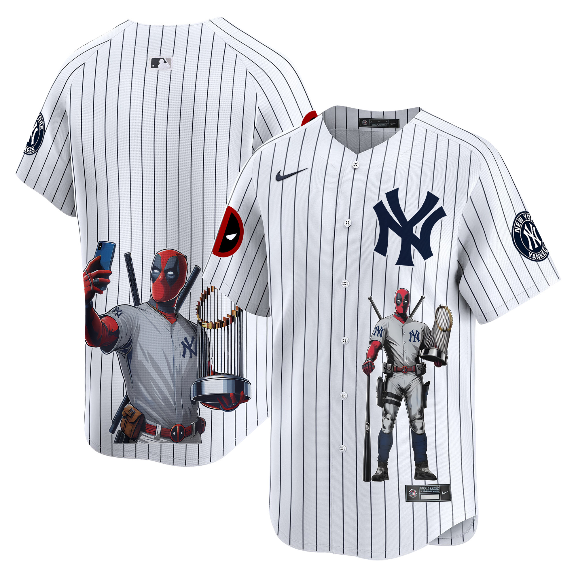 Unisex New York Yankees Deadpool Premier Limited White Jersey - Printed