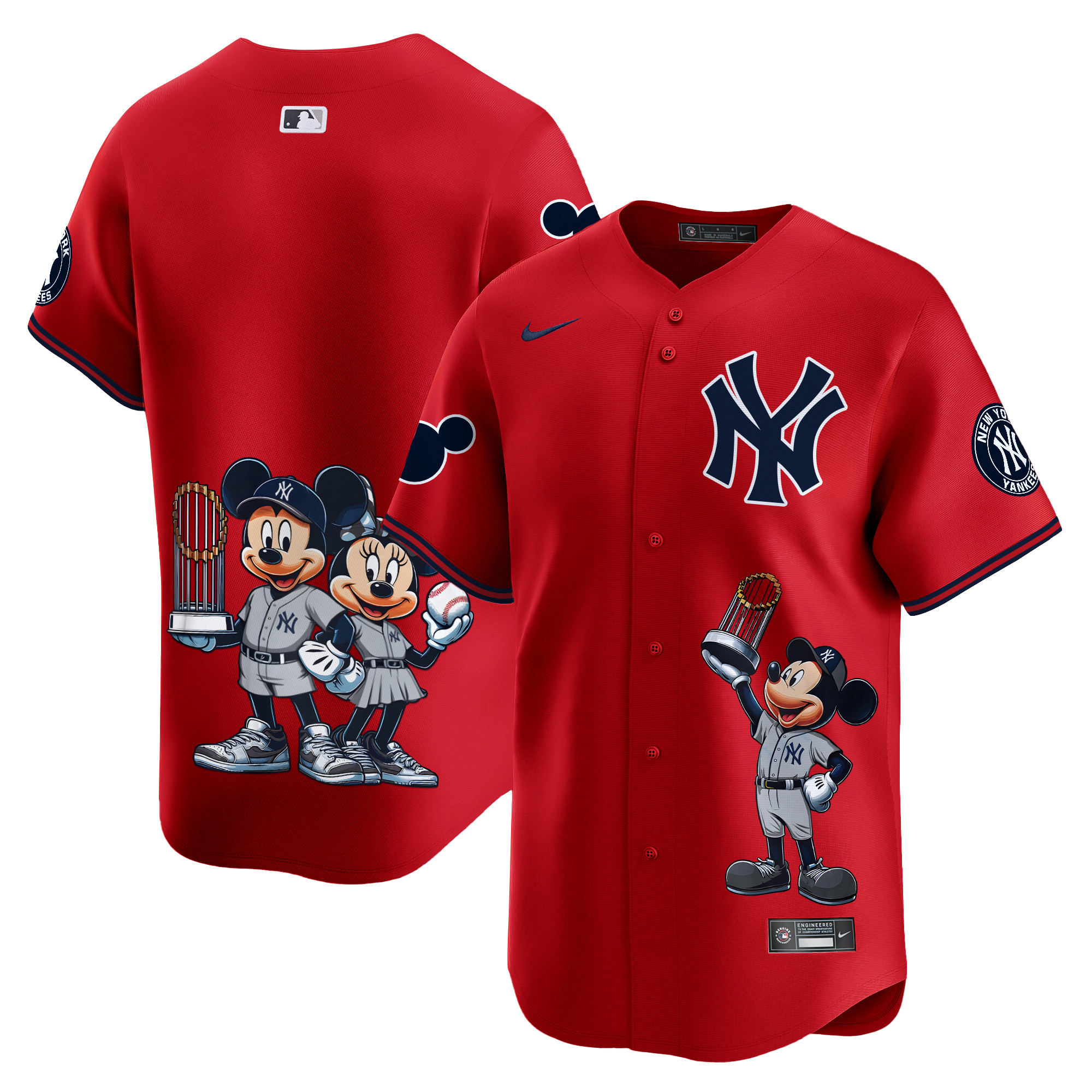 Unisex New York Yankees Mickey Vapor Premier Limited Red Jersey - Printed