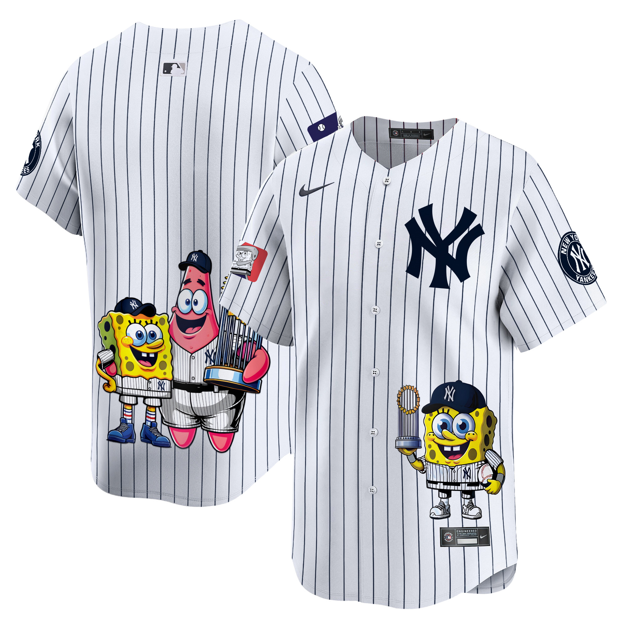 Unisex New York Yankees SpongeBob SquarePants Vapor Premier Limited White Jersey - Printed