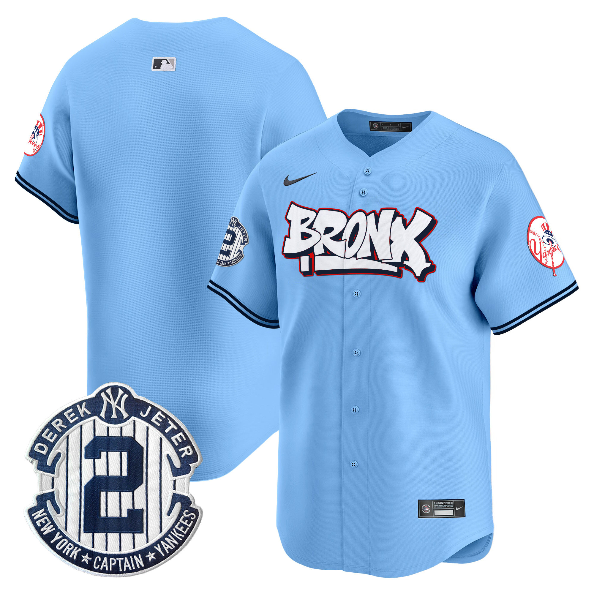 Unisex New York Yankees The Bronx Graffiti Vapor Premier Limited Blue Jersey V4 - All Stitched