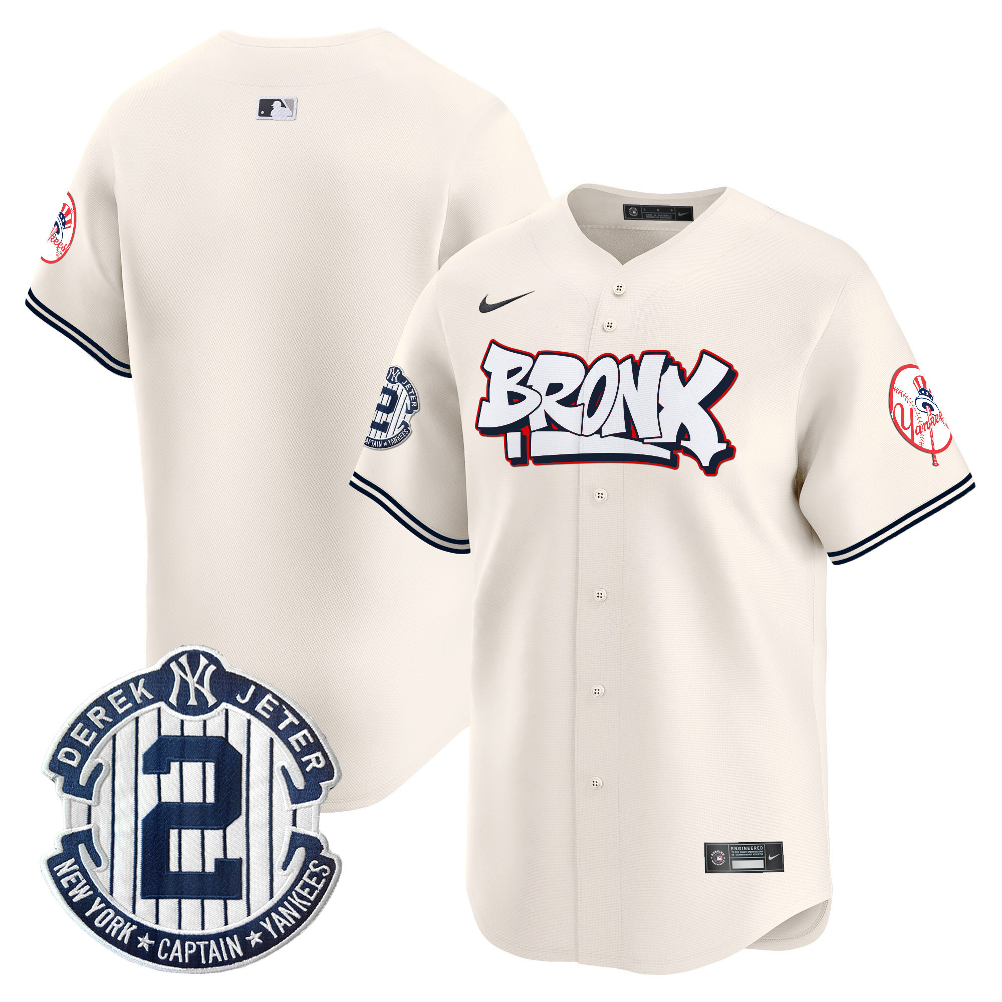 Unisex New York Yankees The Bronx Graffiti Vapor Premier Limited Cream Jersey V4 - All Stitched