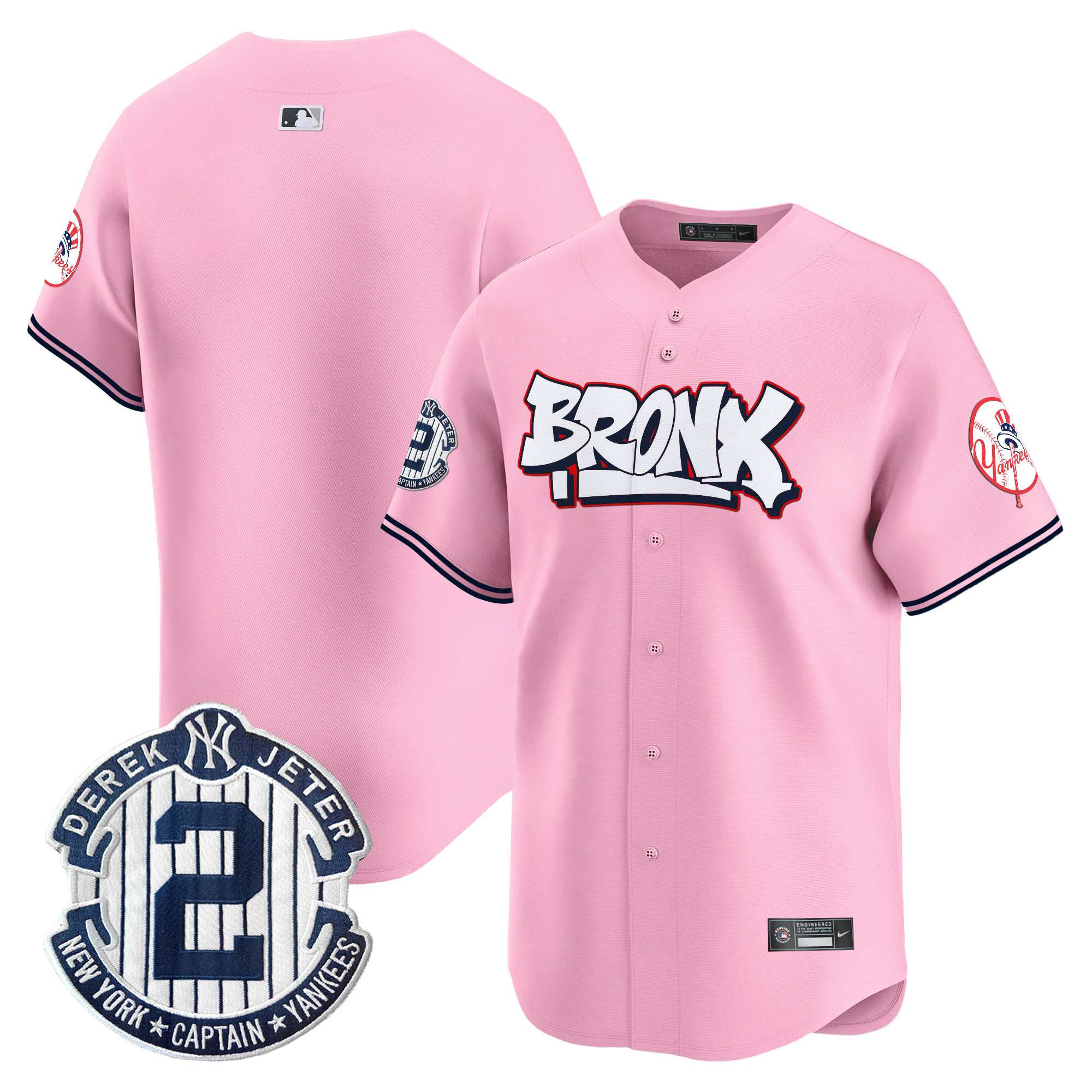 Unisex New York Yankees The Bronx Graffiti Vapor Premier Limited Pink Jersey V4 - All Stitched