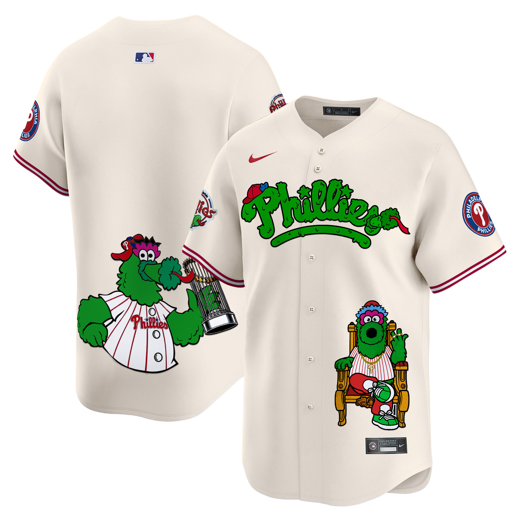 Unisex Philadelphia Phillies Phanatic Vapor Premier Limited Cream Jersey - Printed