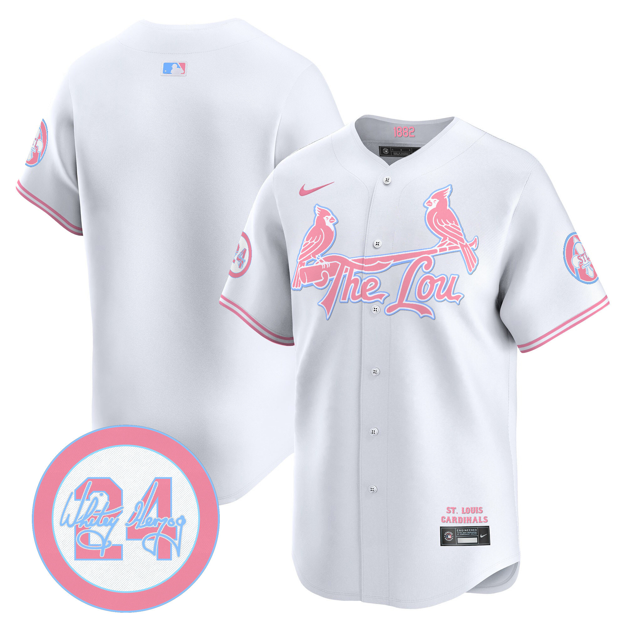 Unisex St. Louis Cardinals Bubblegum Pink Vapor Premier Limited White Jersey - All Stitched