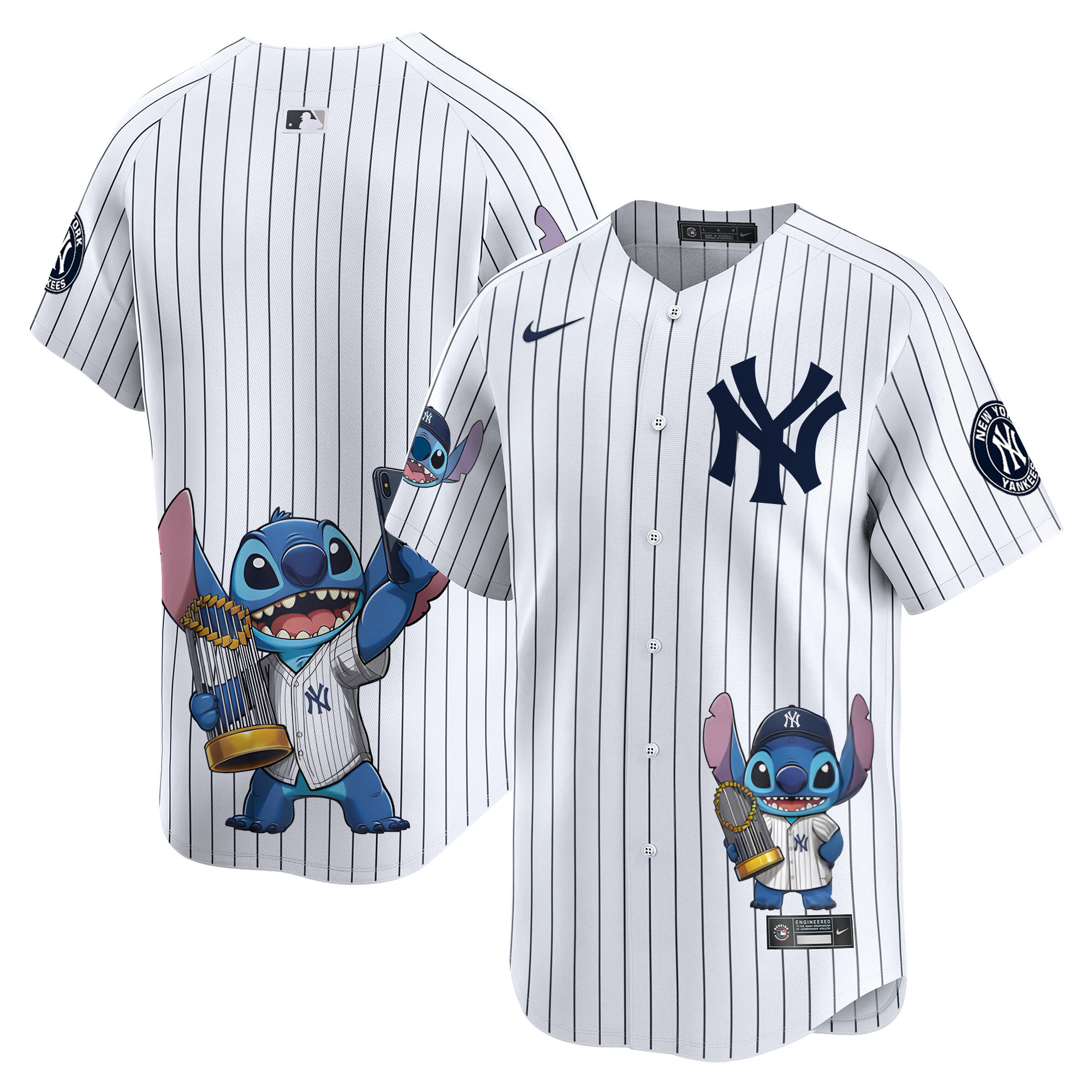 Unisex Yankee Lilo And Stitch Vapor Premier Limited Pinstripe Houston Astros Jersey - Printed