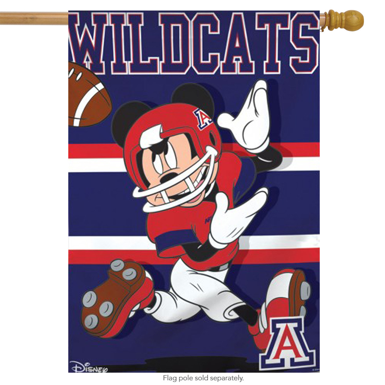 University of Arizona Wildcats NCAA Mickey Mouse Garden Flag, House Flag