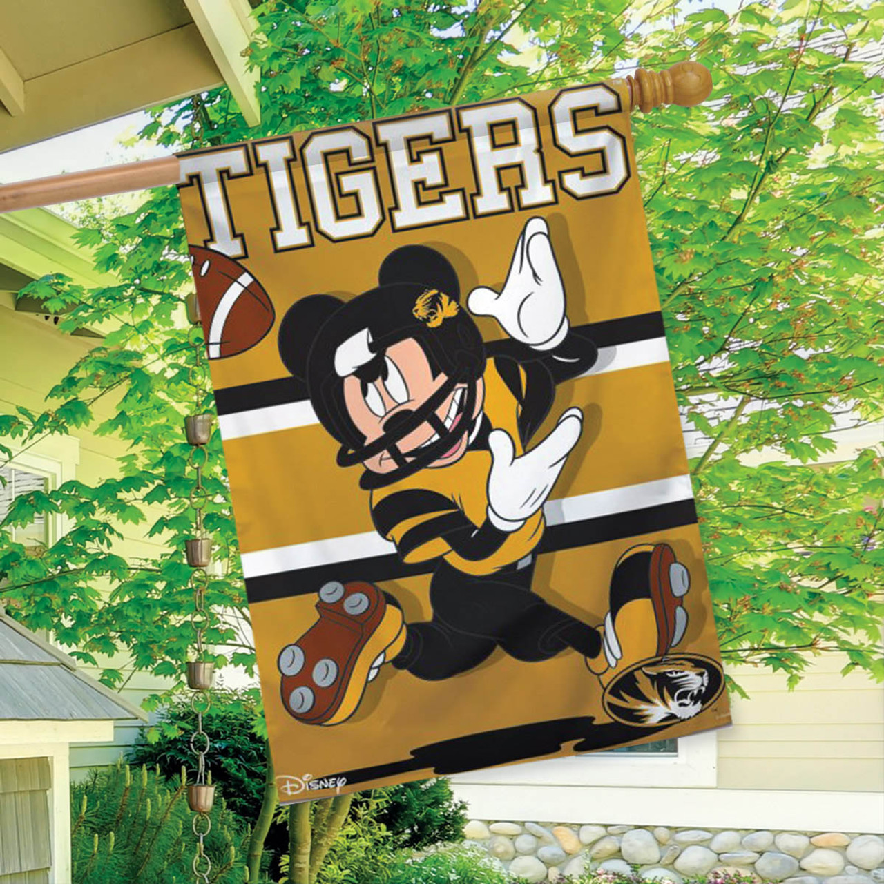 University of Missouri Tigers NCAA Mickey Mouse Garden Flag, House Flag